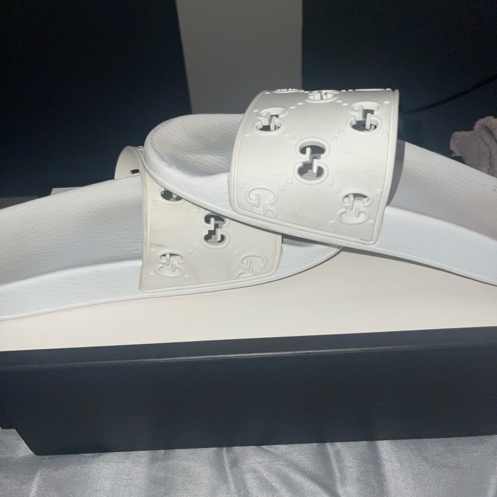 Gucci Women Rubber GG Slides